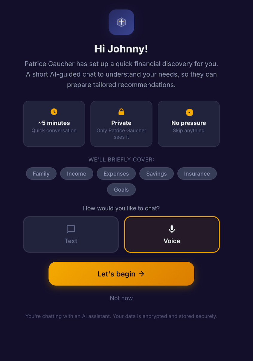 Engagement Hub — Let AI ask the hard questions — so advisors walk in fully prepared — view 2